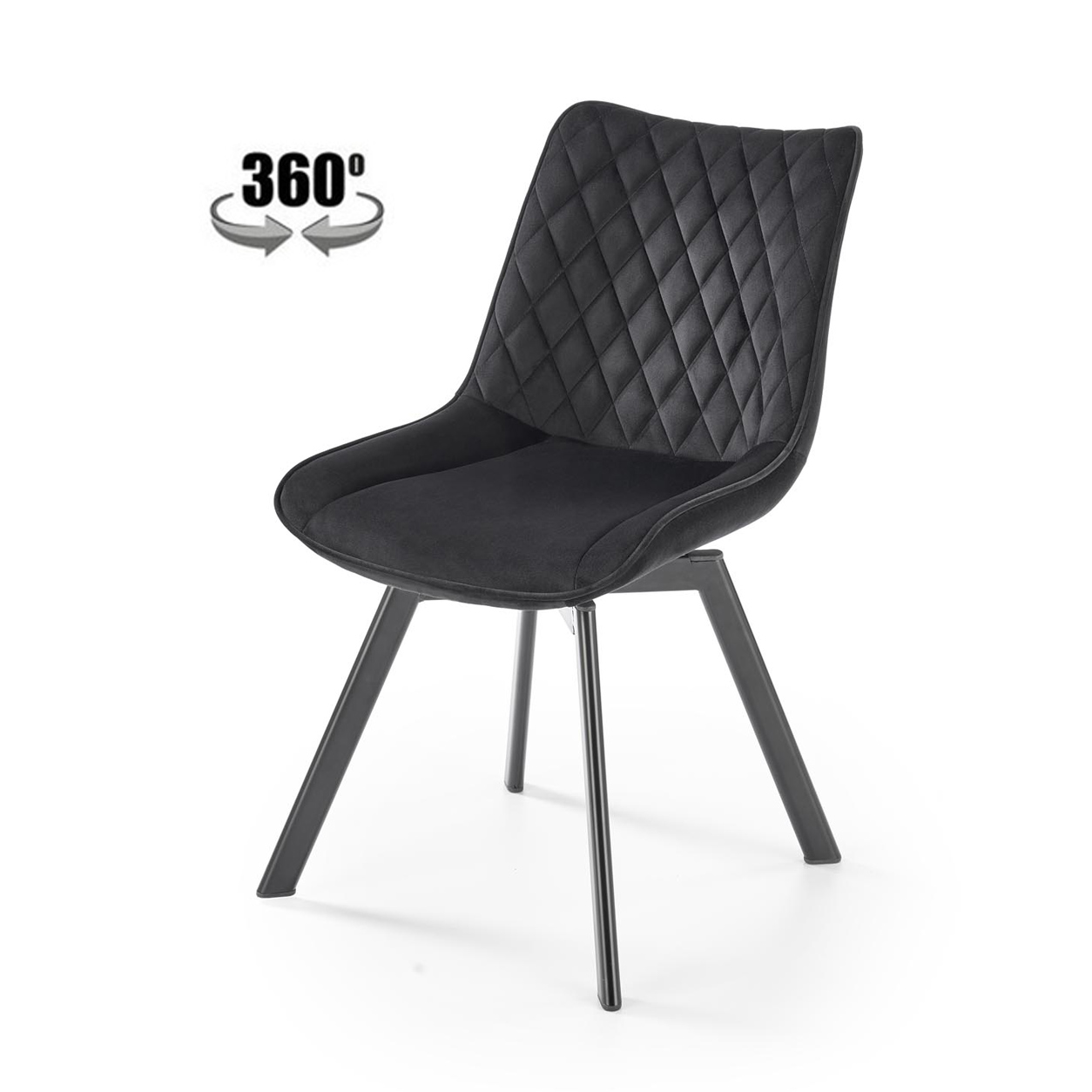 Стул K520 черный/черный, поворотный