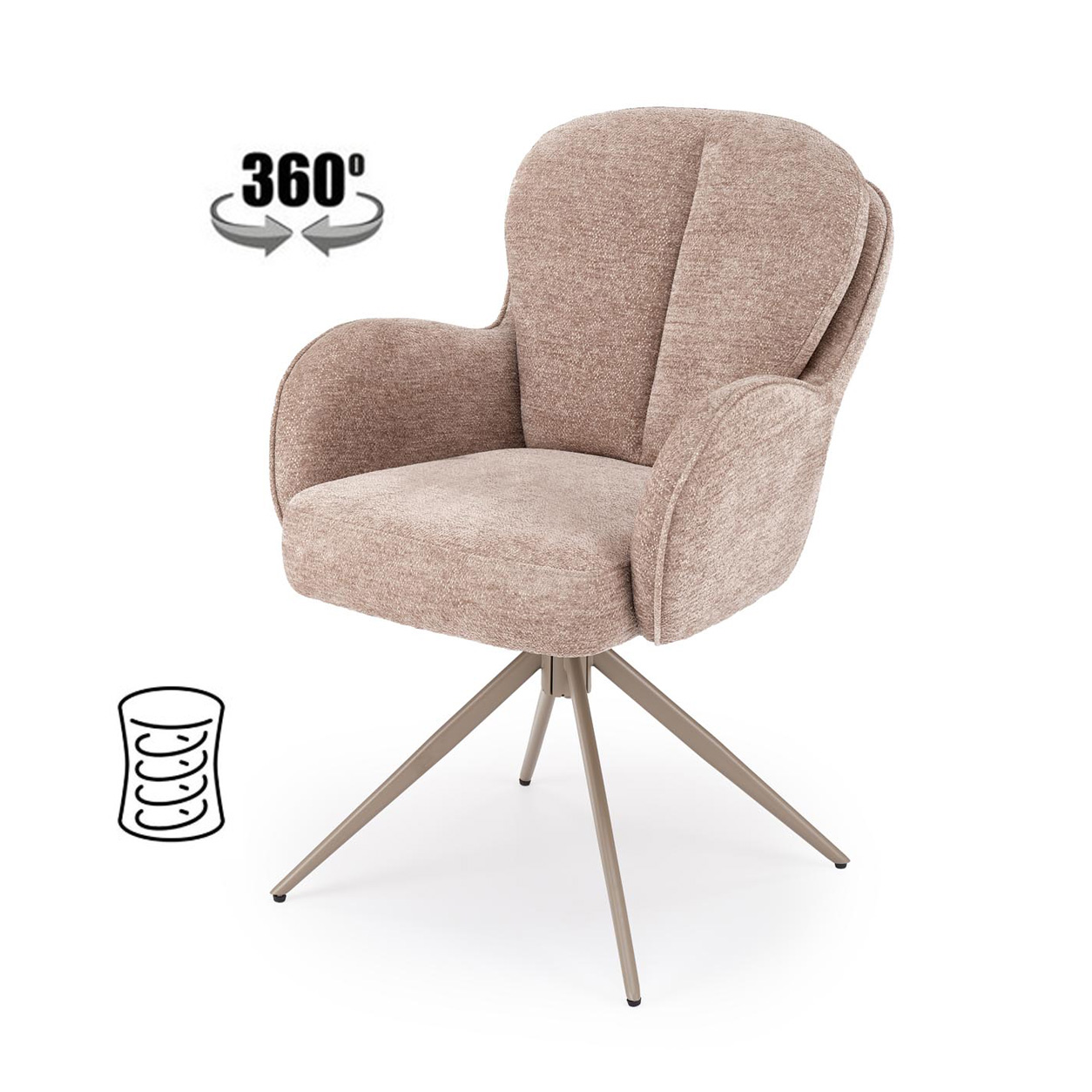 Стул K592 CS темно-бежевый/кашемир, поворотный