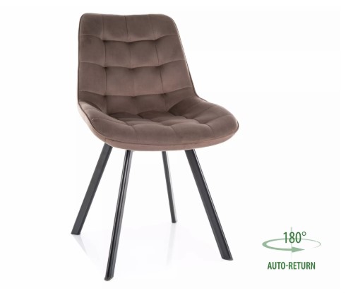 Стул MONTI Velvet Bluvel 38 капучино/черный, поворотный
