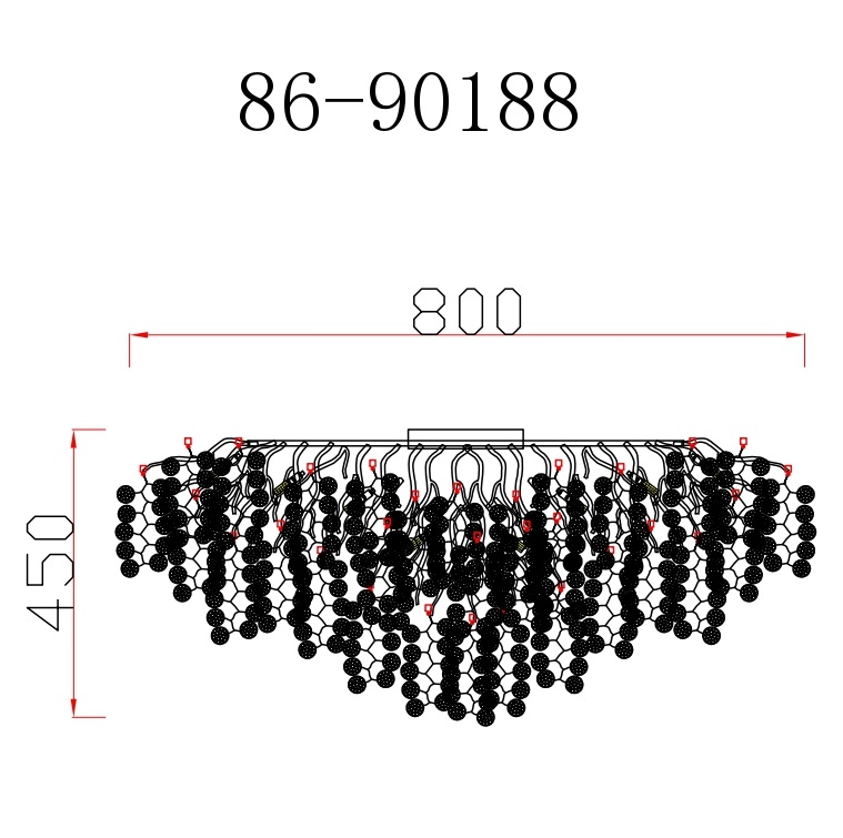 86-90188 Люстра Тенера (Tenera) круглая золото d80*h40см