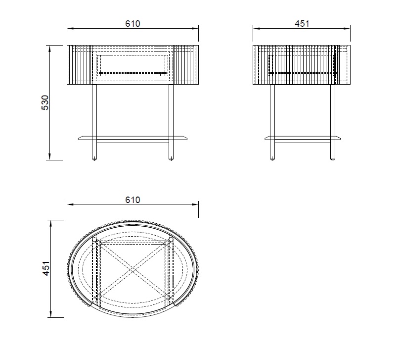 77IP-NS2072 Тумбочка Скала (Scala) столешница матовая 60*44*55см