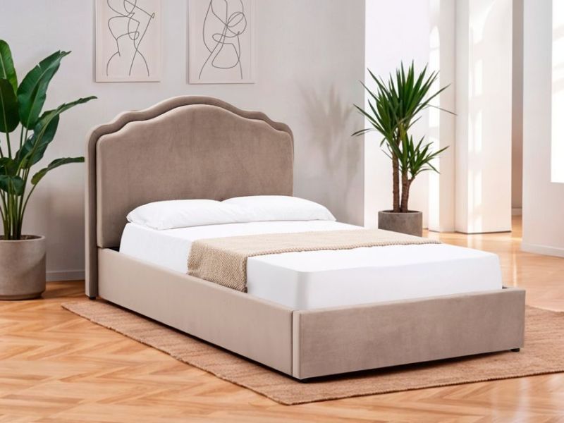 Кровать FLORENCJA Velvet Bluvel 40 темно-бежевый 140/200