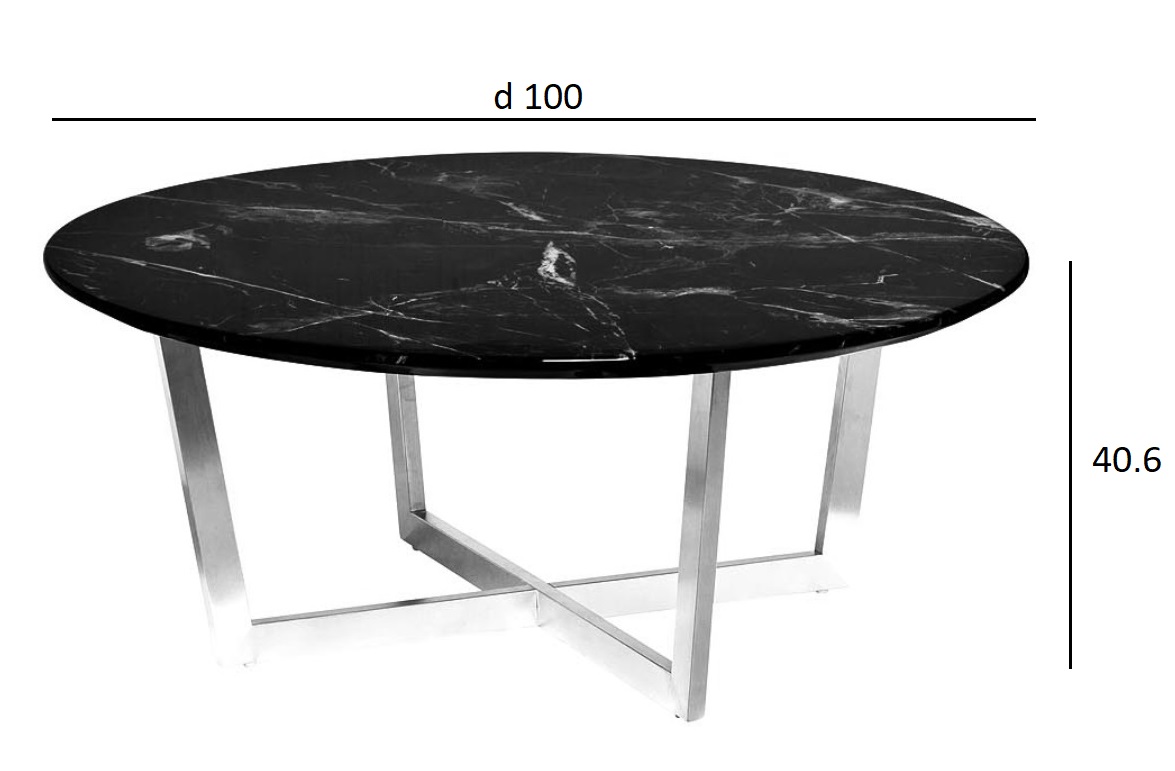 33FS-CT2029-BS Стол журнальный Черный (Nero) d100х40,6 см