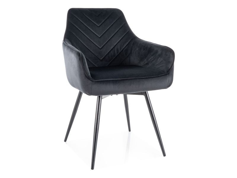 Стул кухонный SERVIO Velvet Bluvel 19 поворотный (черный/черный)