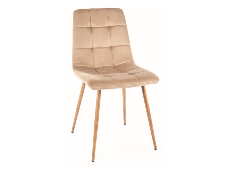 Стул MILA D Velvet Bluvel 28 бежевый/дуб