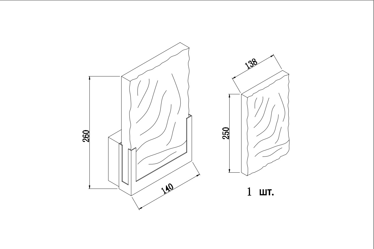 62GDW-930-200 Бра золото, стекло прозрач. 14*h27см