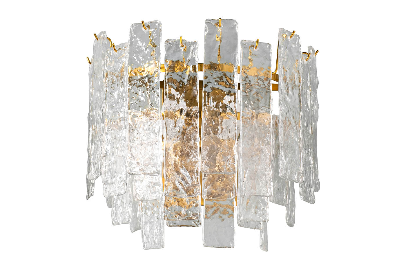 K2KG0998W-2B Бра Лёд (Ice) рифленое стекло/латунь L19*W36*H32см