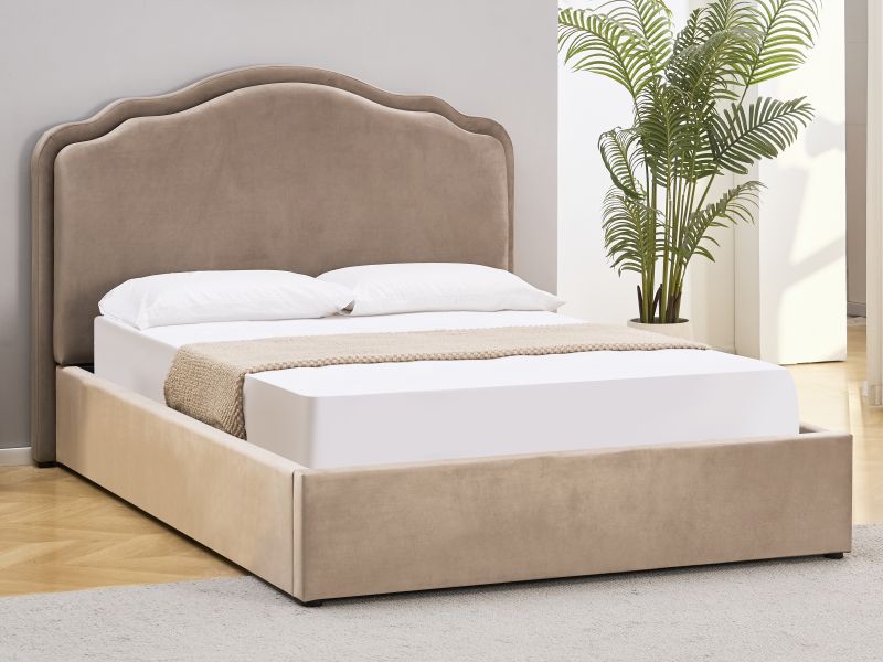 Кровать FLORENCJA Velvet Bluvel 40 темно-бежевый 160/200