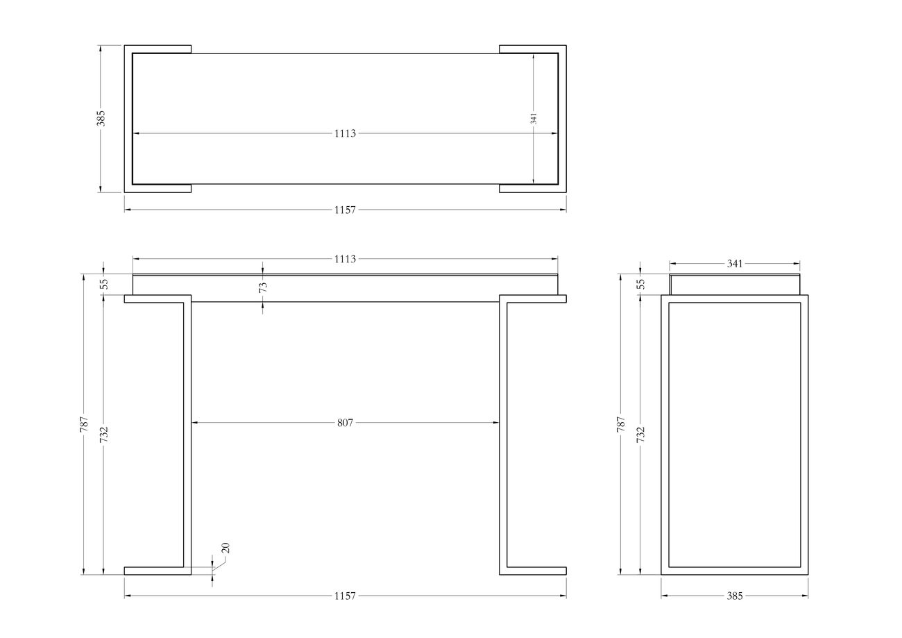 KFG129 Консоль зеркальная каркас н/ж сталь хром 116*39*79см