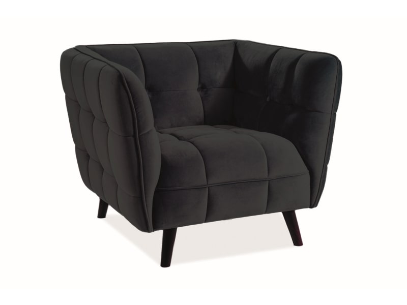 Кресло CASTELLO 1 Velvet Bluvel 19 (черный)