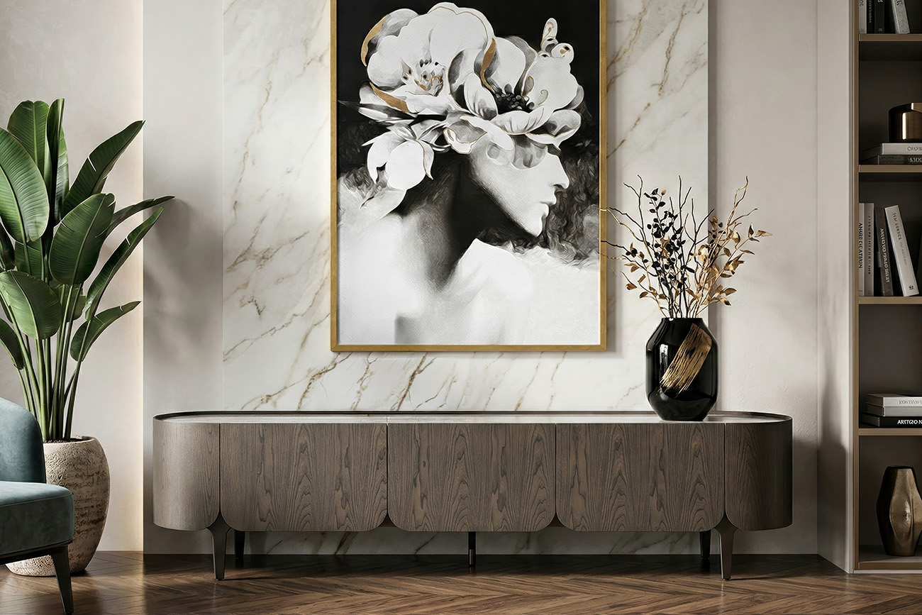 58DB-24230 Тумба под телевизор Травертин (Travertine) 220*42*52,5см