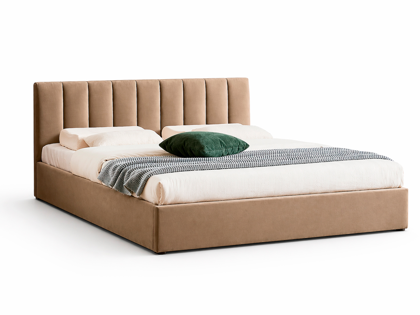 Кровать MONTREAL Velvet Bluvel 28 бежевый, 160/200