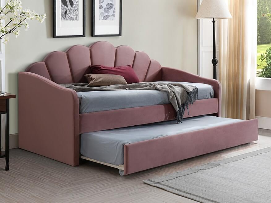 Кровать BELLA VELVET (античный розовый) 90/200
