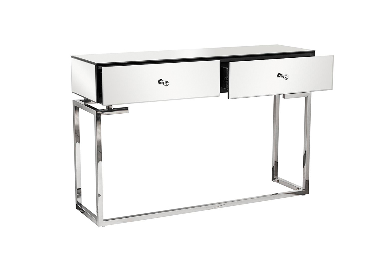 KFG075 Консоль зеркальная с двумя ящиками 120*35*77см