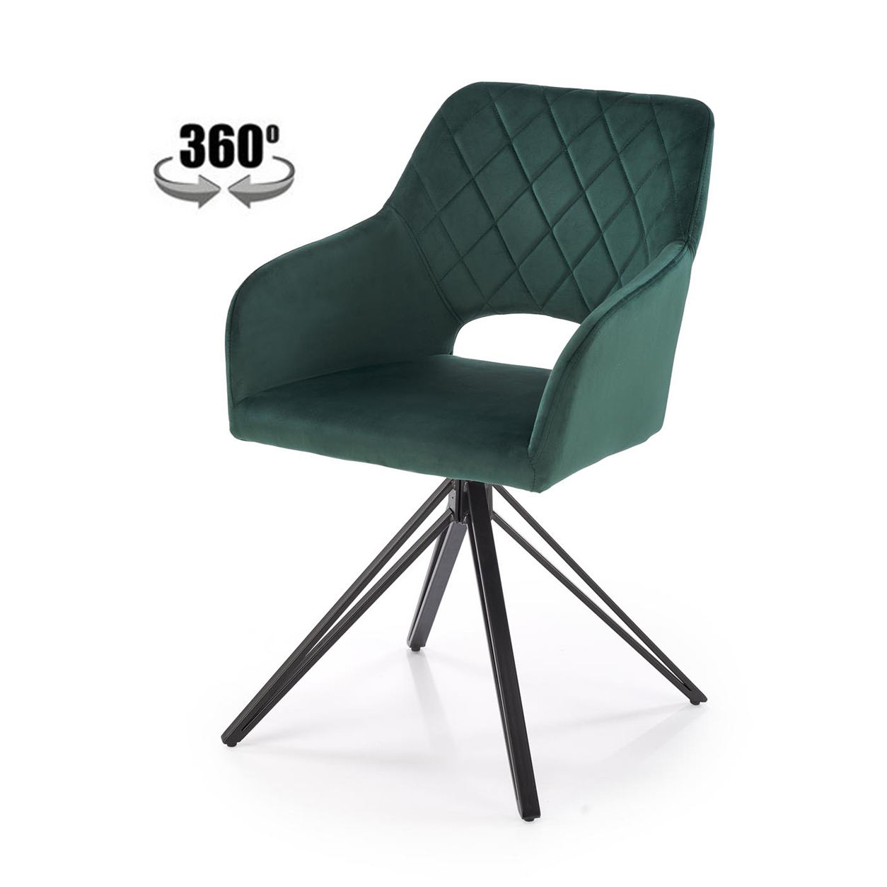 Стул K535 зеленый/черный, поворотный