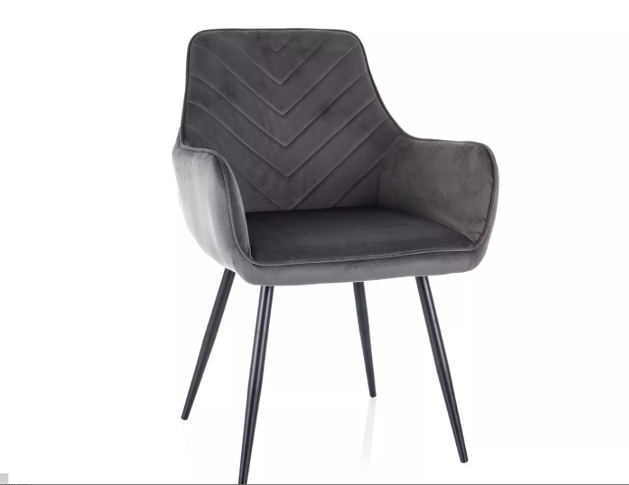Стул кухонный FIG Velvet Bluvel 14 (темно-серый/черный)