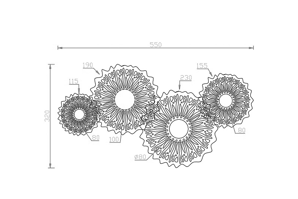 62GDM-620 Бра Цветы (Flores) 56*30см