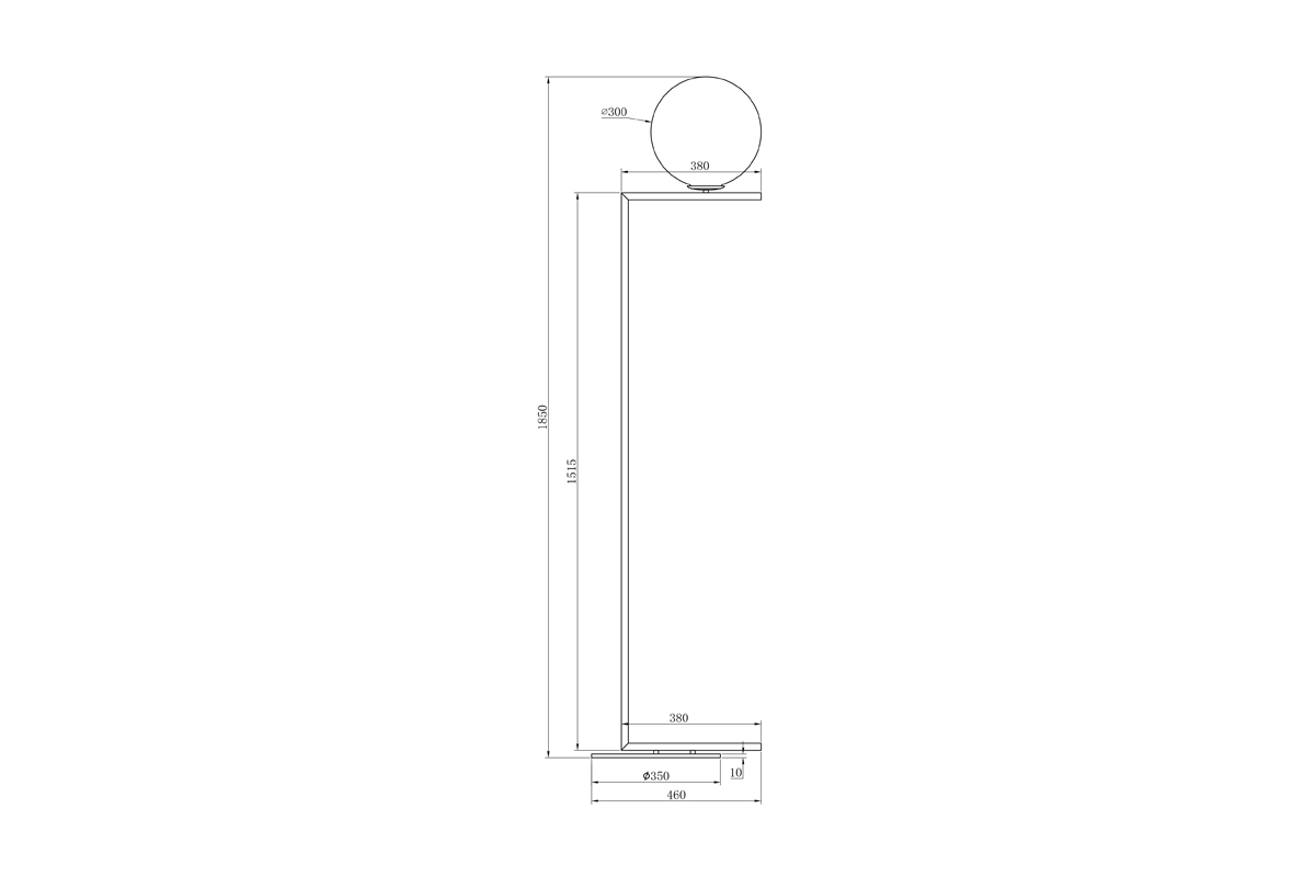 K2GF-825BR Торшер 38*38*185см