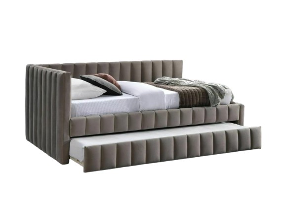 Кровать ALFIE Velvet Bluvel 40 темно-бежевый, 120/200