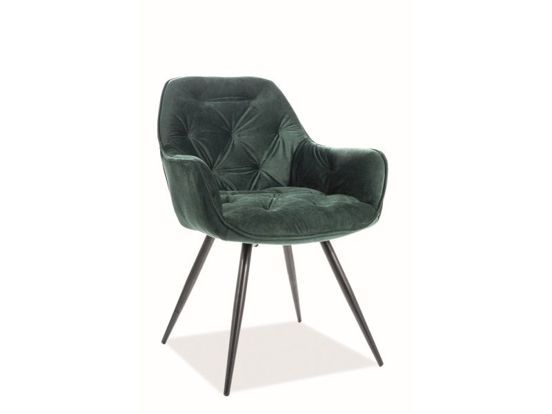Стул CHERRY Velvet Bluvel 78 зеленый/черный мат