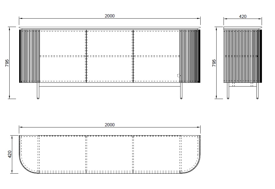 77IP-CH2072 Комод Скала (Scala) 200*42*80см