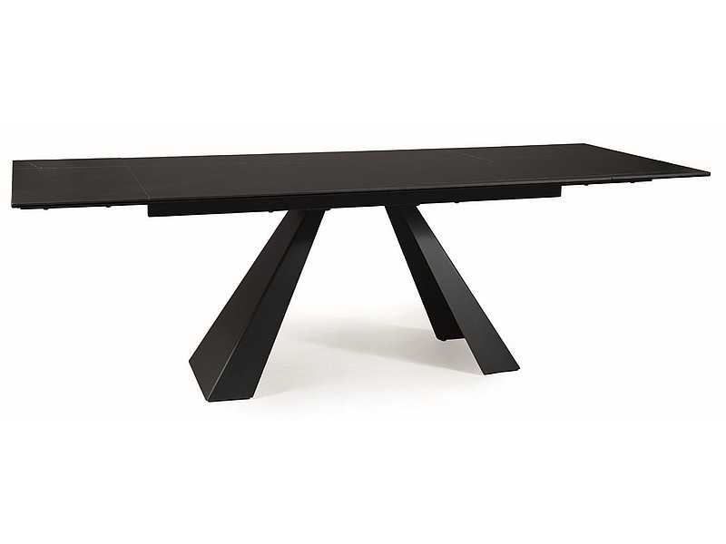 Стол обеденный SALVADORE Ceramic Sahara Noir черный/черный мат 160-240/90