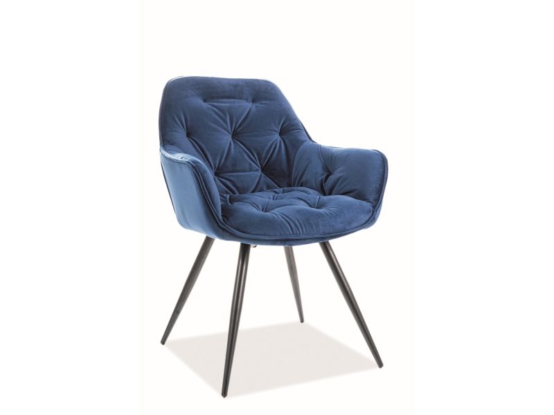 Стул CHERRY Velvet Bluvel 86 темно-синий/черный мат