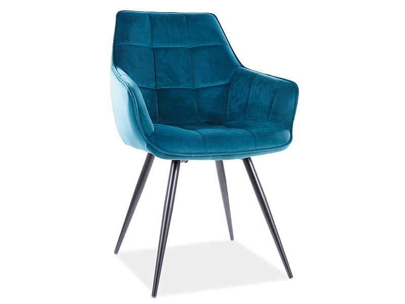 Стул LILIA Velvet Bluvel 85 бирюзовый/черный