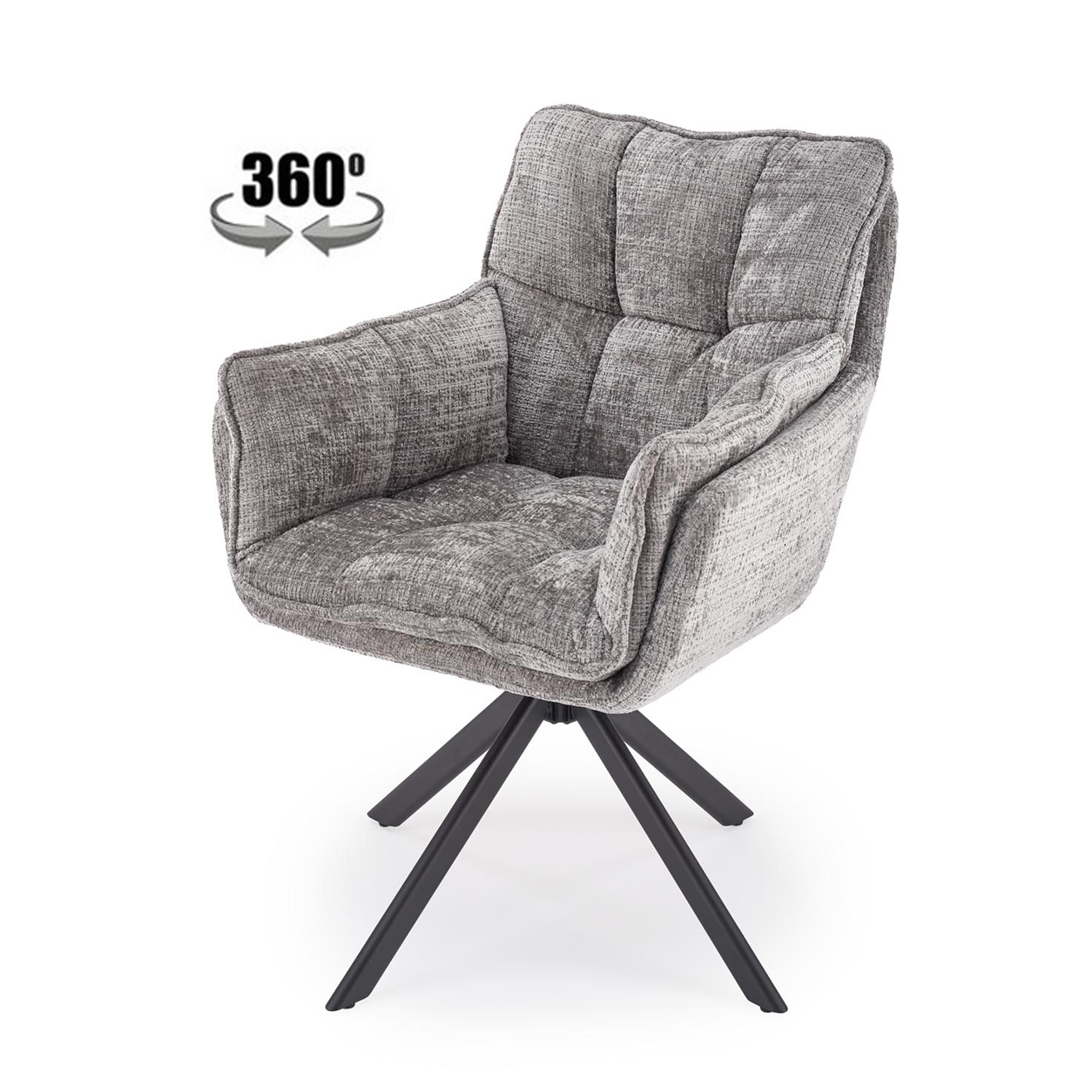 Стул HALMAR K597 серый/черный, поворотный