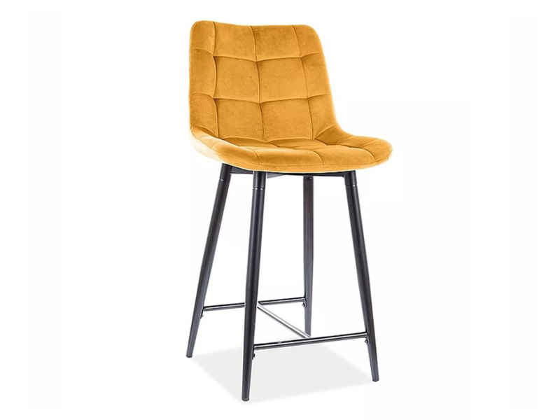 Стул барный CHIC H-2 Velvet Bluvel 68 карри/черный мат
