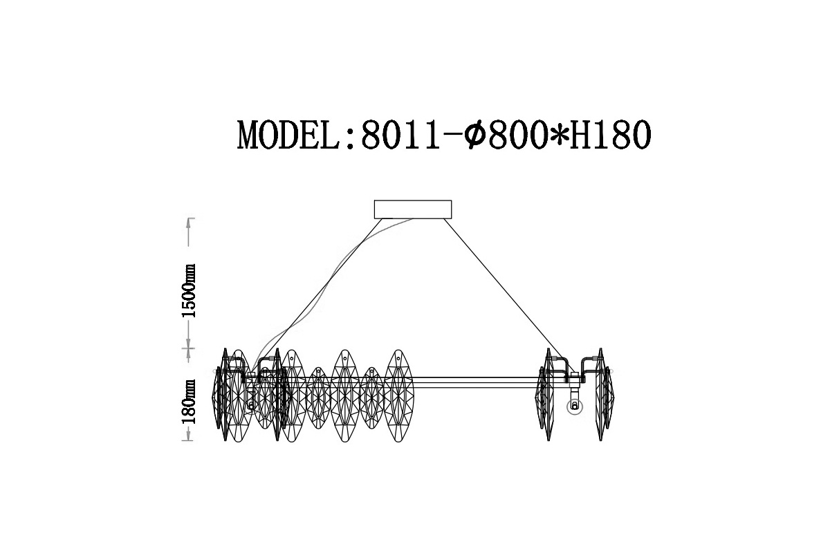 62GDM-8011-800 Люстра подвесная D80*H32см