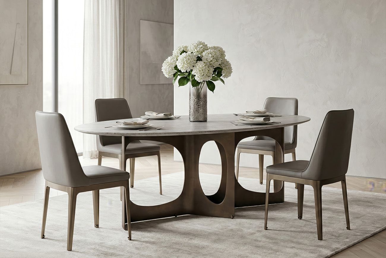 58DB-24056 Стол журнальный Травертин (Travertine) 120*120*29см
