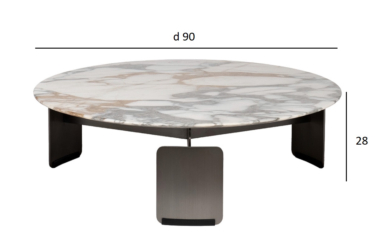 160KD-26500 Стол журнальный, мрамор Арабескато Корчия (Arabescato Corchia) d90*28см
