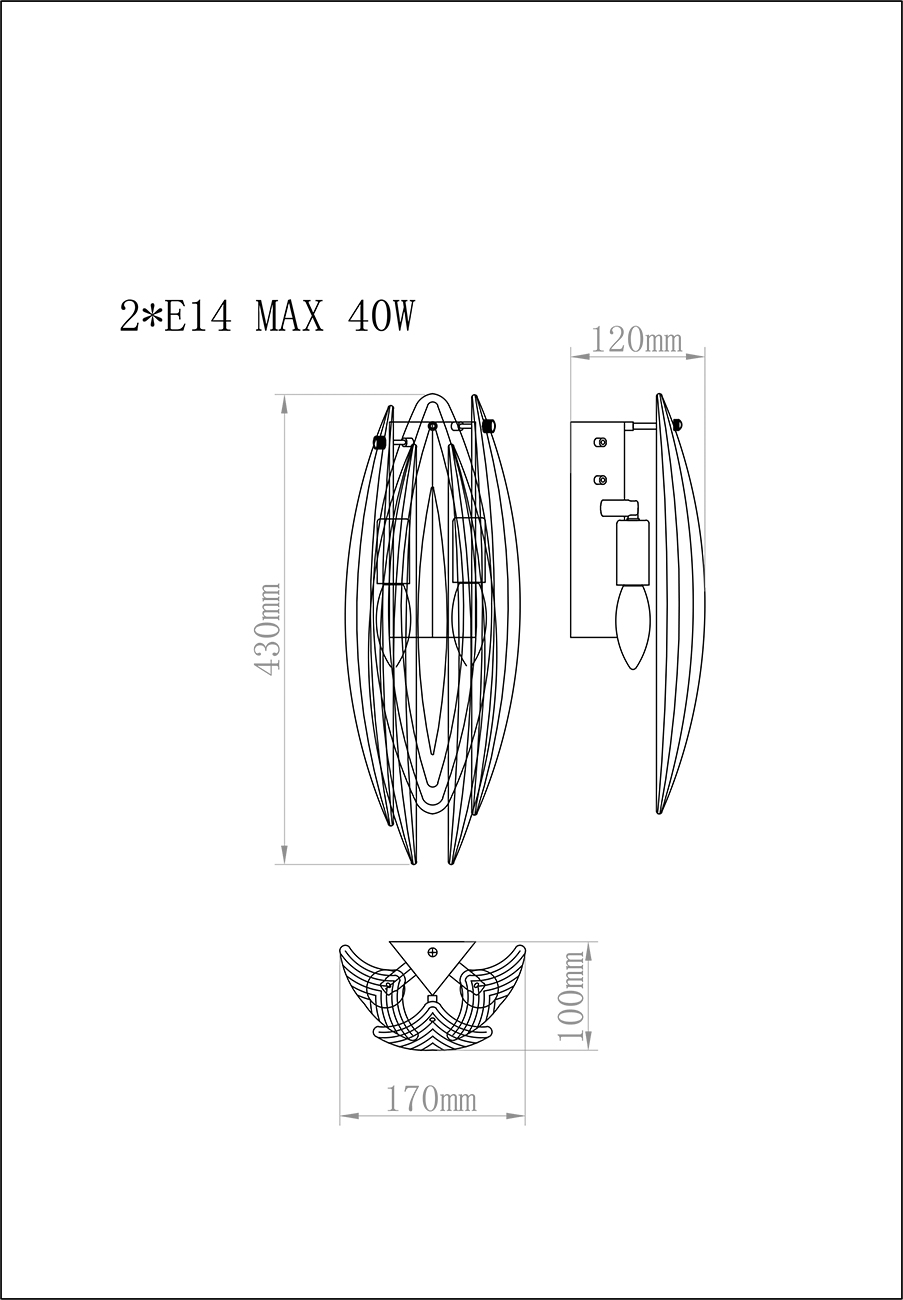 K2KG02W-2G Бра 14*43см