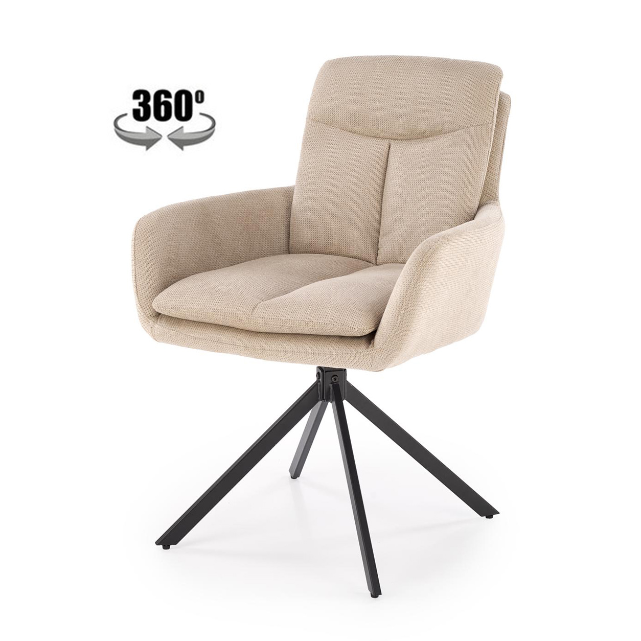 Стул K536 бежевый/черный, поворотный