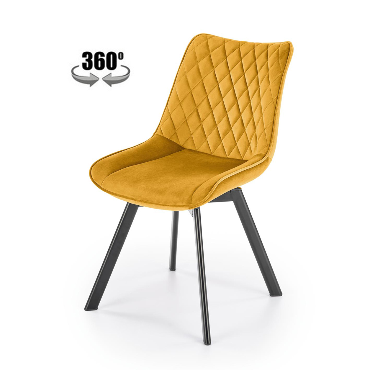 Стул K520 горчичный/черный, поворотный