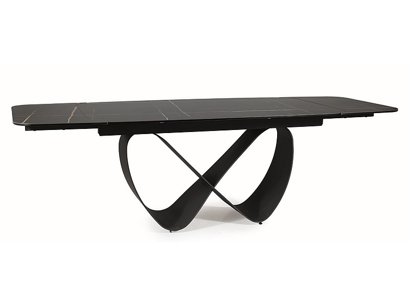 Стол обеденный INFINITY Ceramic Azario black черный/черный мат 160-240/95