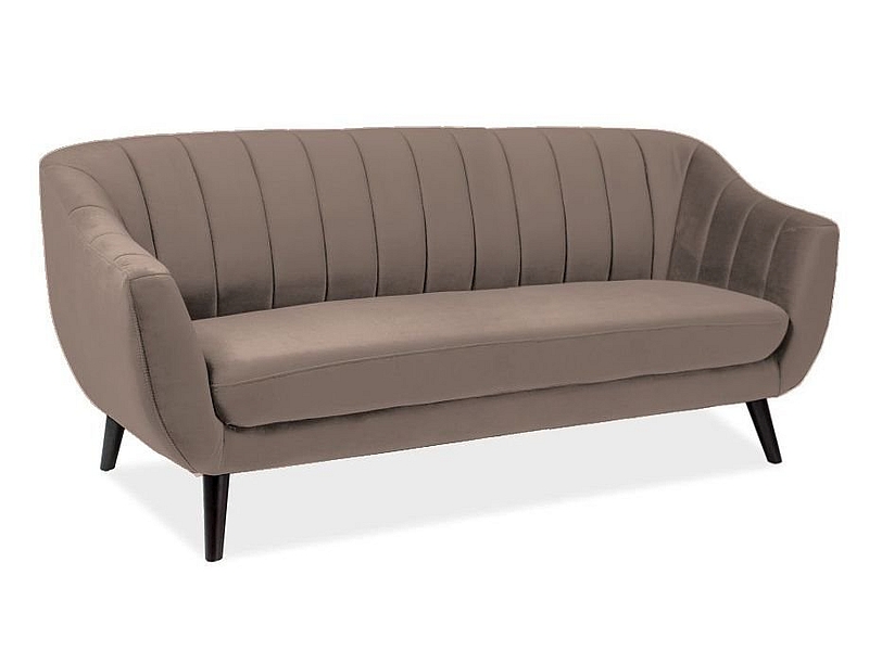 Диван  ELITE 3 Velvet Bluvel 40 темно-бежевый/венге