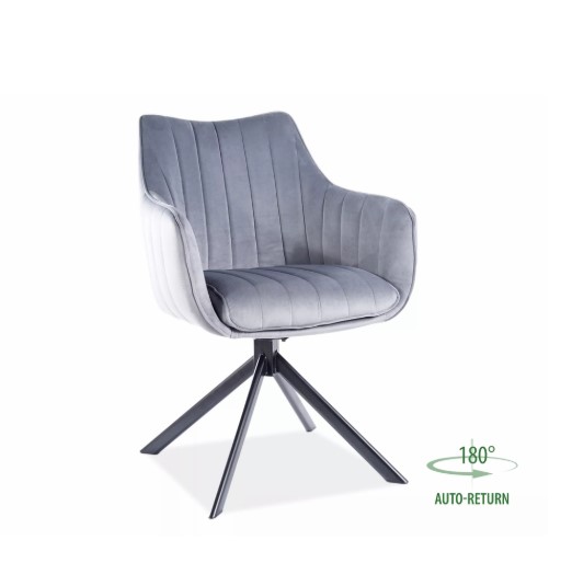 Стул AZALIA Velvet Bluvel 14 серый/черный