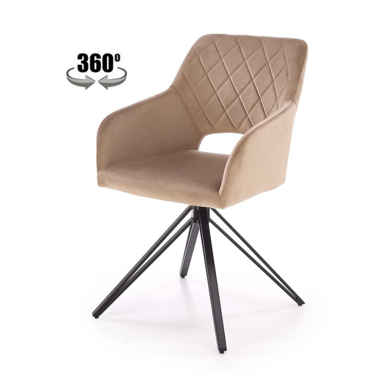 Стул K535 бежевый/черный, поворотный