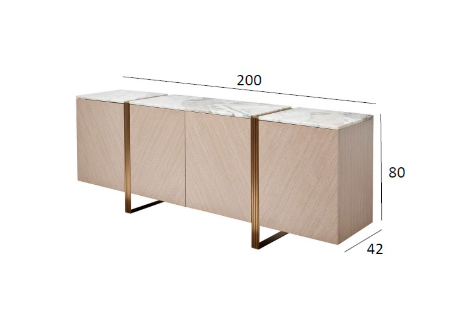 58DB-03185 Комод 200*42*80см