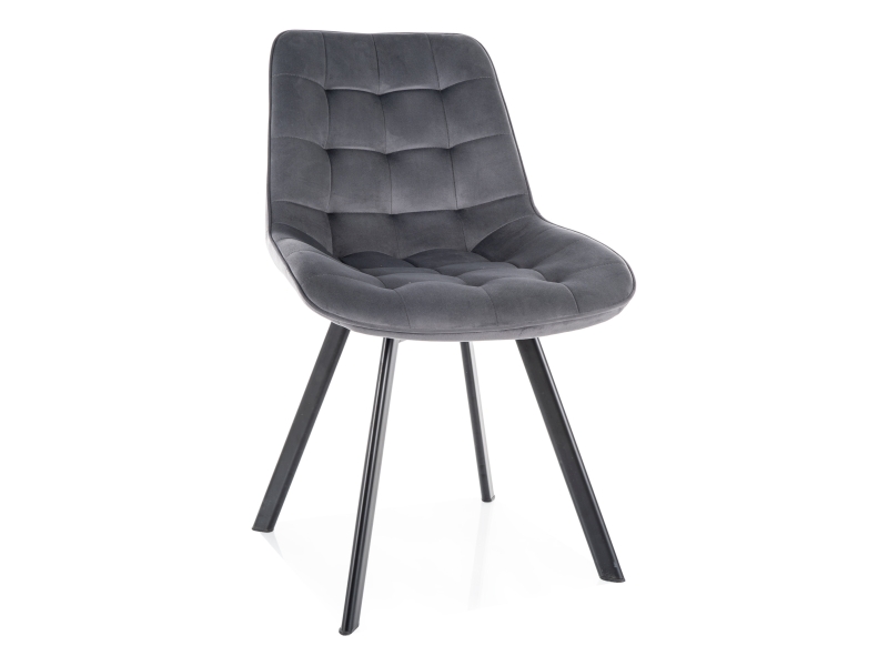 Стул кухонный MONTI Velvet Bluvel 14 поворотный (серый/черный)