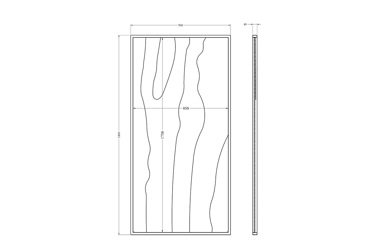KFG207 Зеркало напольное с рисунком 90*4*180см