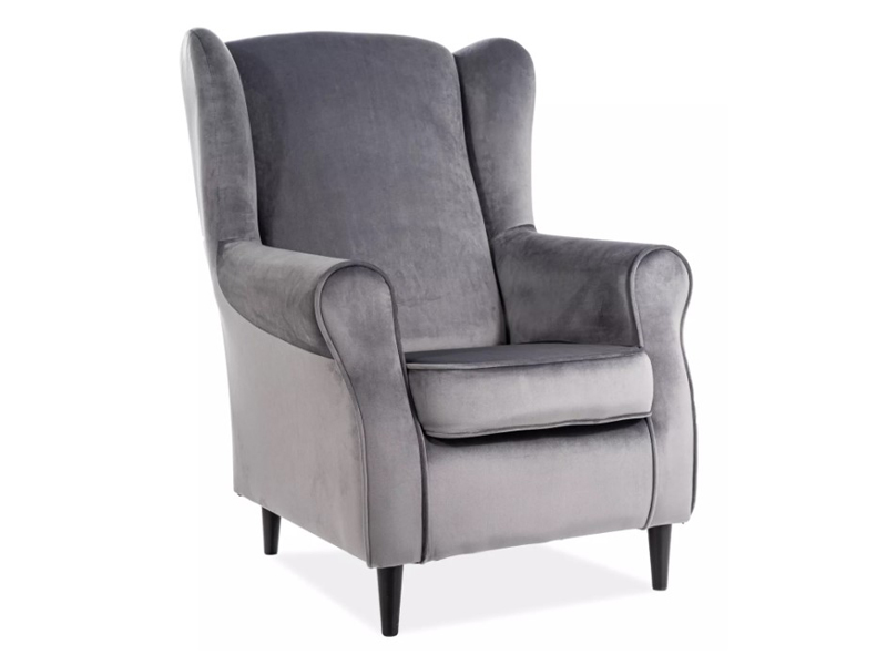 Кресло BARON Velvet Bluvel 14 серый/венге