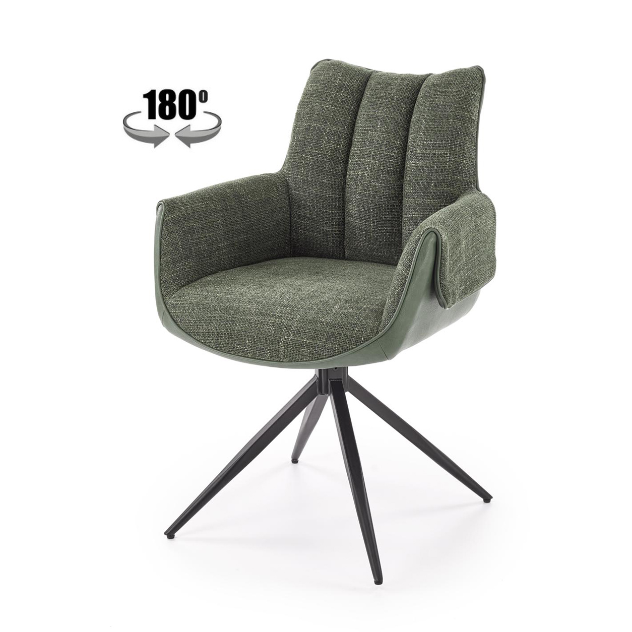 Стул K579 зеленый/черный, поворотный