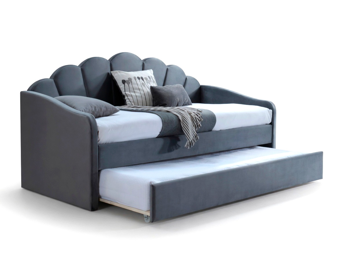 Кровать BELLA Velvet Bluvel 14 серый 90/200