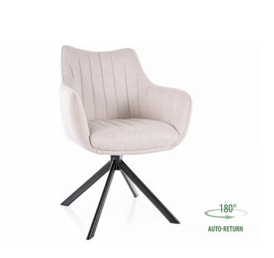 Стул AZALIA Velvet Bluvel 30 светло-бежевый/черный, поворотный