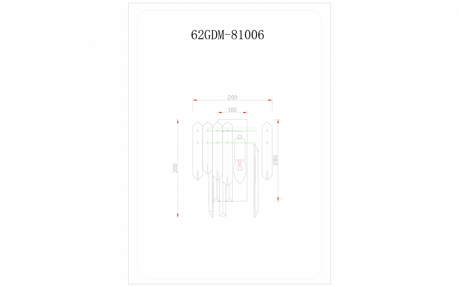 62GDM-81006  Бра Виктория (Vittoria) S золото 20*34см
