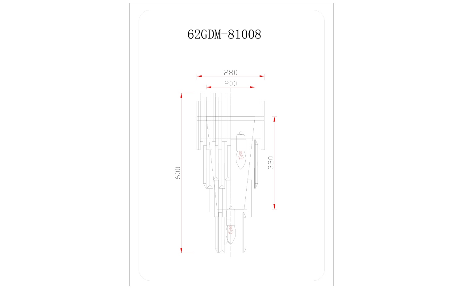 62GDM-81008 Бра Vittoria M золото 27*17*54см