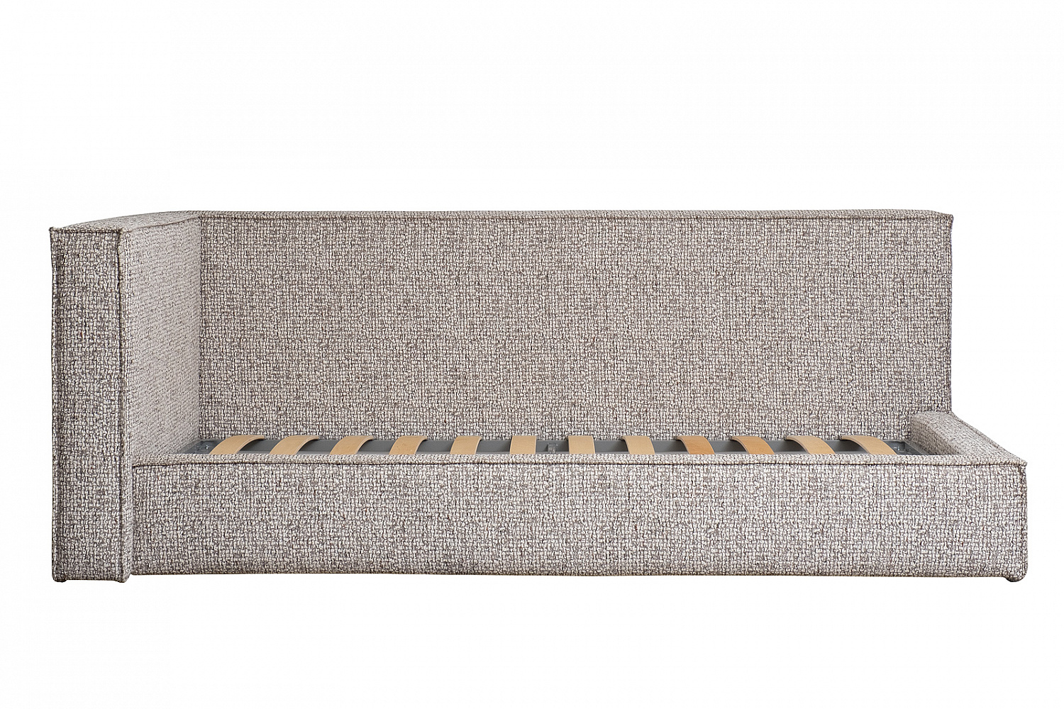 Кровать детская угловая Руна(Runa)-80 с мех шенилл серая Seppia-Ser 114*215*80см